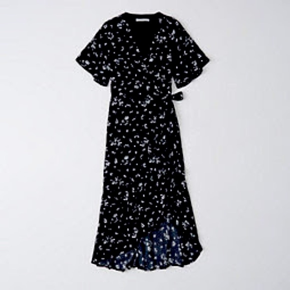 ABERCROMBIE & FITCH wrap midi dress